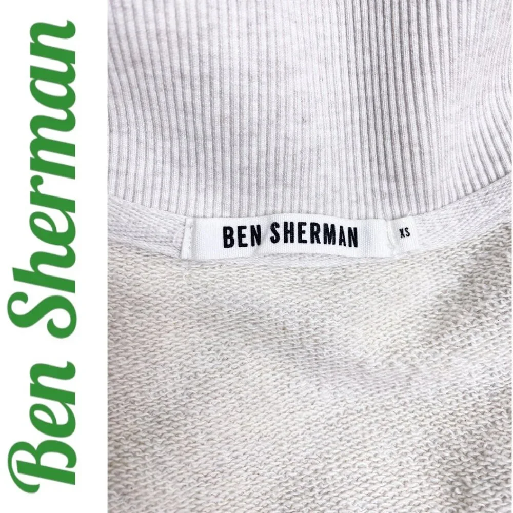 BEN SHERMAN 100% COTTON SHAWL COLLAR ELBOW PATCH GRANDPA CARDIGAN IVORY, Size XS